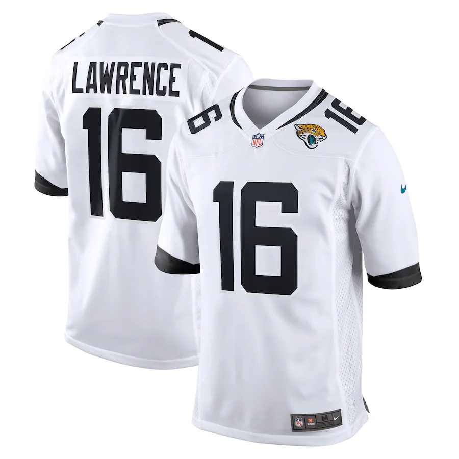 Mens Jacksonville Jaguars #16 Trevor Lawrence Nike White 2021 NFL Draft First Round Pick Game Jersey->jacksonville jaguars->NFL Jersey